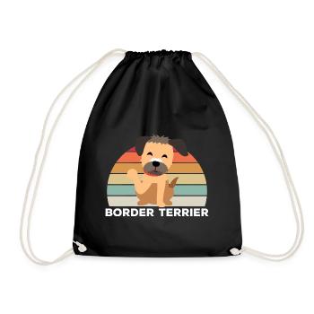 Border Terrier - Drawstring Bag - black - Front