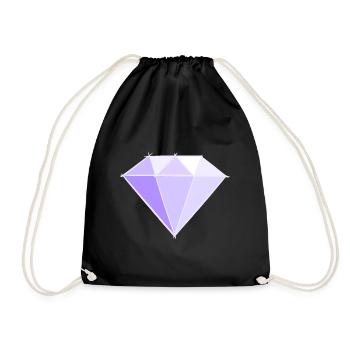 Gemstones: Diamond Drawing. Jewel symbol. - Drawstring Bag - black - Front