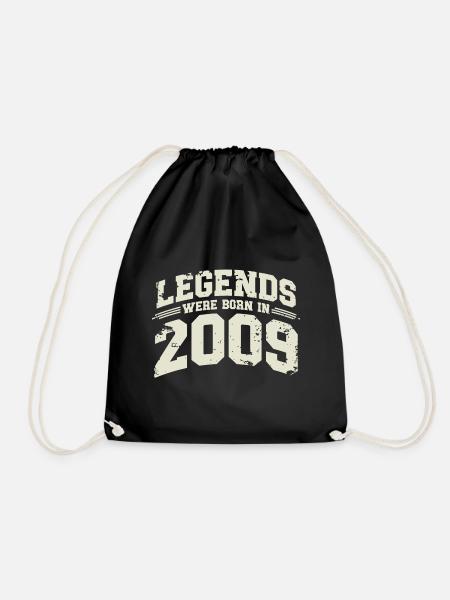 2009 Jahrgang geboren Legenden Geburtstag Geschenk - Turnbeutel - Schwarz