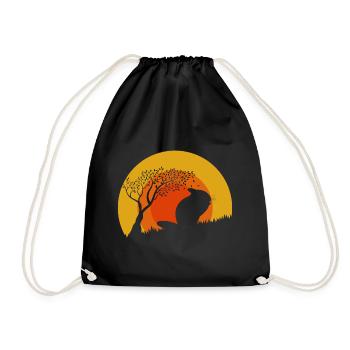 Vintage Chinchilla Sonne | Süßes Retro Geschenk - Turnbeutel - Schwarz - Vorne