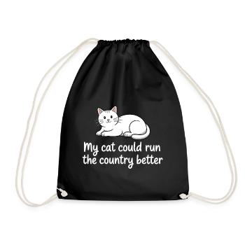 Mon Chat Gouvernerait Mieux Le Pays - Sac de sport léger - noir - Devant