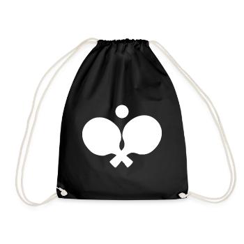 Table tennis table tennis racket table tennis ball - Drawstring Bag - black - Front