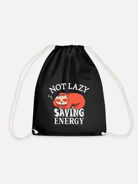 Nicht faul, Energie sparen Sloth - Turnbeutel - Schwarz