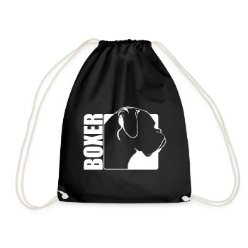 Boxer Profile Dog Dogs Wilsigns - Drawstring Bag - black - Front