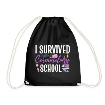 I Survived Cosmetology School - Drawstring Bag - black - Front