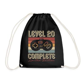 20ème Anniversaire 20 Ans Cadeau Rétro - Sac de sport léger - noir - Devant