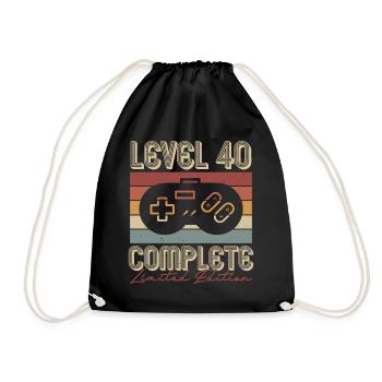 40th Birthday 40th Anniversary Retro Gift - Drawstring Bag - black - Front