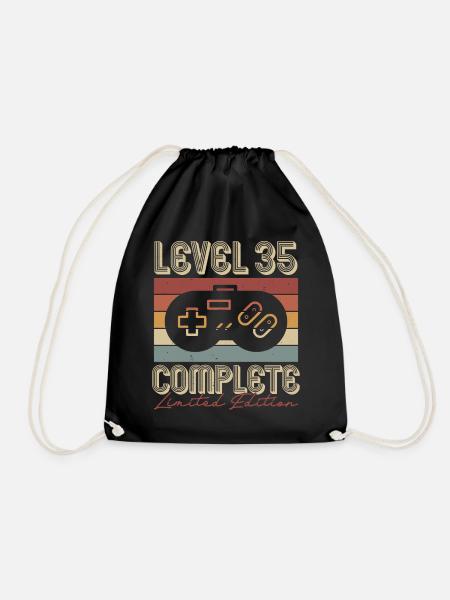 35 Geburtstag 35 Jahre Retro Geschenk - Turnbeutel - Schwarz