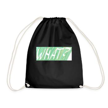 WHAT? Green gradient - Drawstring Bag - black - Front