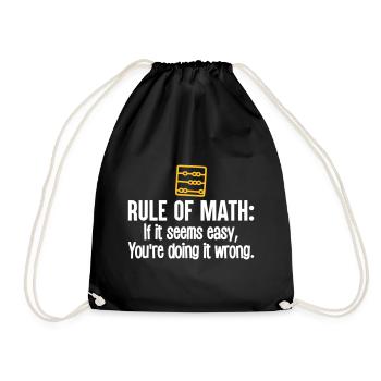 Math tshirt funny mens mathlete rule of math - Sac de sport léger - noir - Devant