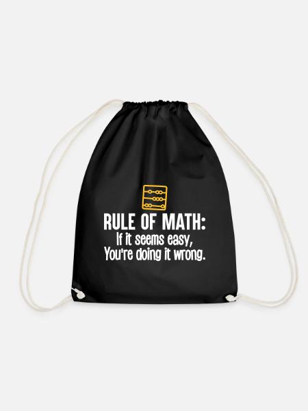 Math tshirt funny mens mathlete rule of math - Turnbeutel - Schwarz