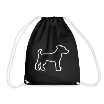Jack Russell Terrier - Contour blanc - Sac de sport léger - noir - Devant