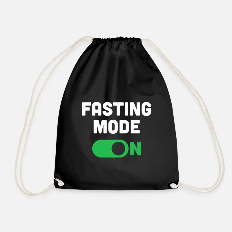 Fasting Mode On - Drawstring Bag - black