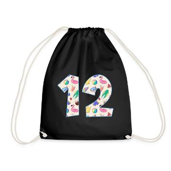 VACANCES NUMÉRO 12 ANNÉES ÉTÉ 12ÈME ANNIVERSAIRE - Sac de sport léger - noir - Devant