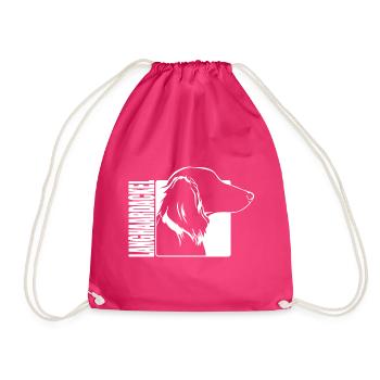 Langhaardackel Profil Hunde Hund Wilsigns - Turnbeutel - Fuchsia - Vorne