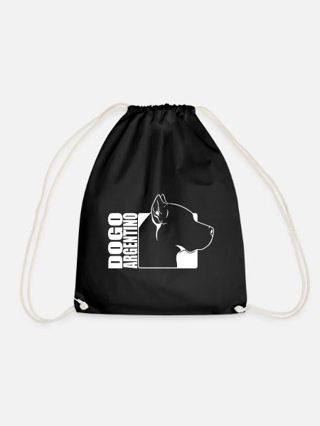 Dogo Argentino Profil Hunde Hund Wilsigns - Turnbeutel - Schwarz