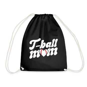 Retro Maman Joueuse De T-Ball Fan De Baseball - Sac de sport léger - noir - Devant