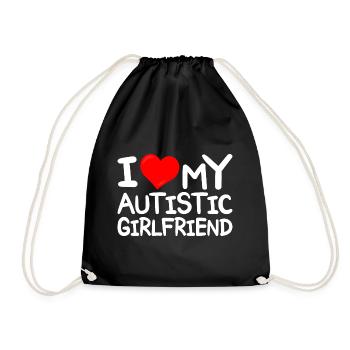 Ich liebe autistische Freundin Ich liebe autistische Freundin - Turnbeutel - Schwarz - Vorne
