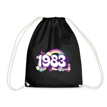 Retro 1983 Geburtstagsfeier Frau 40 Jahre - Turnbeutel - Schwarz - Vorne