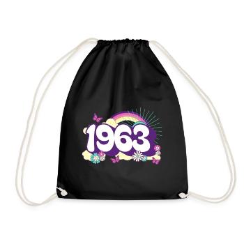 Retro 1963 Fête Anniversaire Femme 60 Ans - Sac de sport léger - noir - Devant