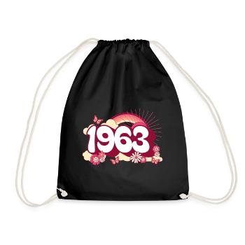 Retro 1963 Fête Anniversaire Femme 60 Ans - Sac de sport léger - noir - Devant