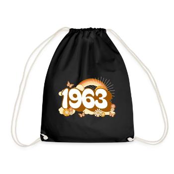 Retro 1963 Fête Anniversaire Femme 60 Ans - Sac de sport léger - noir - Devant