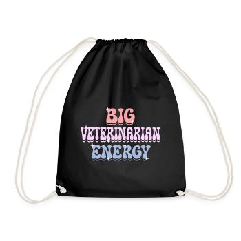 Energetic Veterinarian Female Veterinarian - Drawstring Bag - black - Front