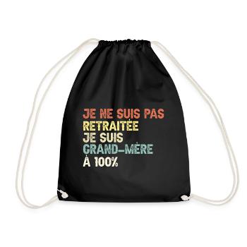Grand-Mère à 100% Retraitée Mamie - Sac de sport léger - noir - Devant
