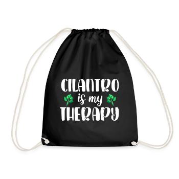 Cilantro is my therapy I love cilantro - Drawstring Bag - black - Front
