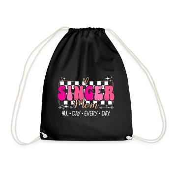 Singender Musiker Mama Sänger - Turnbeutel - Schwarz - Vorne