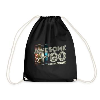 1980 ' s Né Vintage Cadeau d’anniversaire Rétro - Sac de sport léger - noir - Devant
