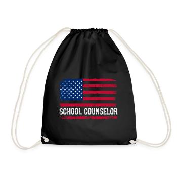 USA Amerikanischer Schulberater - Turnbeutel - Schwarz - Vorne
