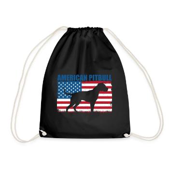 American Pit Bull Terrier - Drawstring Bag - black - Front