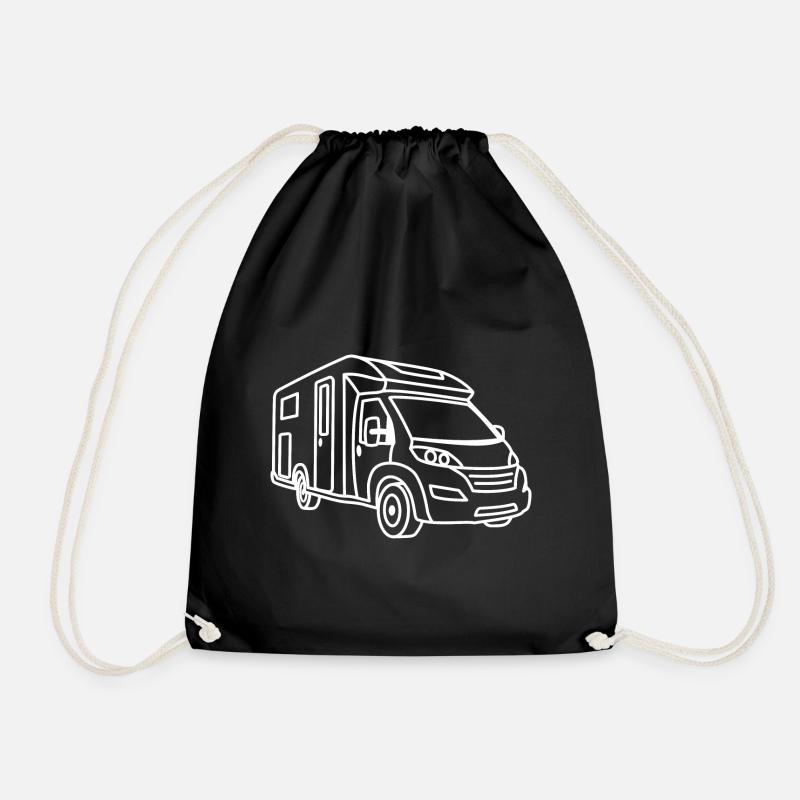 Motorhome semi-integrated - front - contour white - Drawstring Bag - black