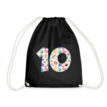 HOLIDAY NUMBER 10 YEARS SUMMER 10TH BIRTHDAY - Drawstring Bag - black - Front