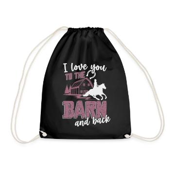 I love you to the Barn and back - Rider Horse - Drawstring Bag - black - Front