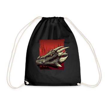 Dragon Mythical Fantasy Creature Fire - Drawstring Bag - black - Front