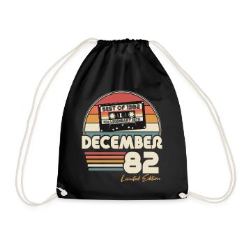 Décembre 1982 Vintage Retro Anniversaire - Sac de sport léger - noir - Devant