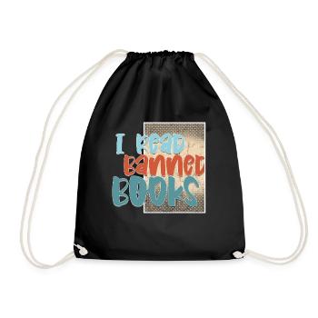 I Read Banned Books 45 - Drawstring Bag - black - Front