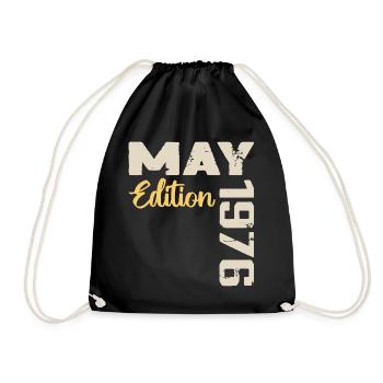 May 1976 Birthday May 1976 Gift May 1976 May - Drawstring Bag - black - Front