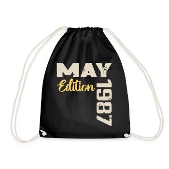 Mai 1987 Geburtstag Mai 1987 Geschenk Mai 1987 Mai - Turnbeutel - Schwarz - Vorne