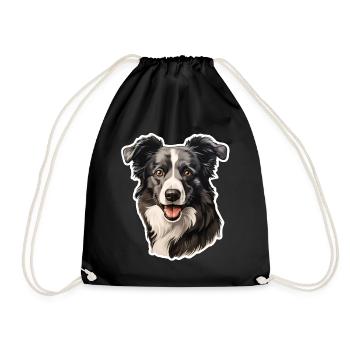 Border Collie - Sac de sport léger - noir - Devant