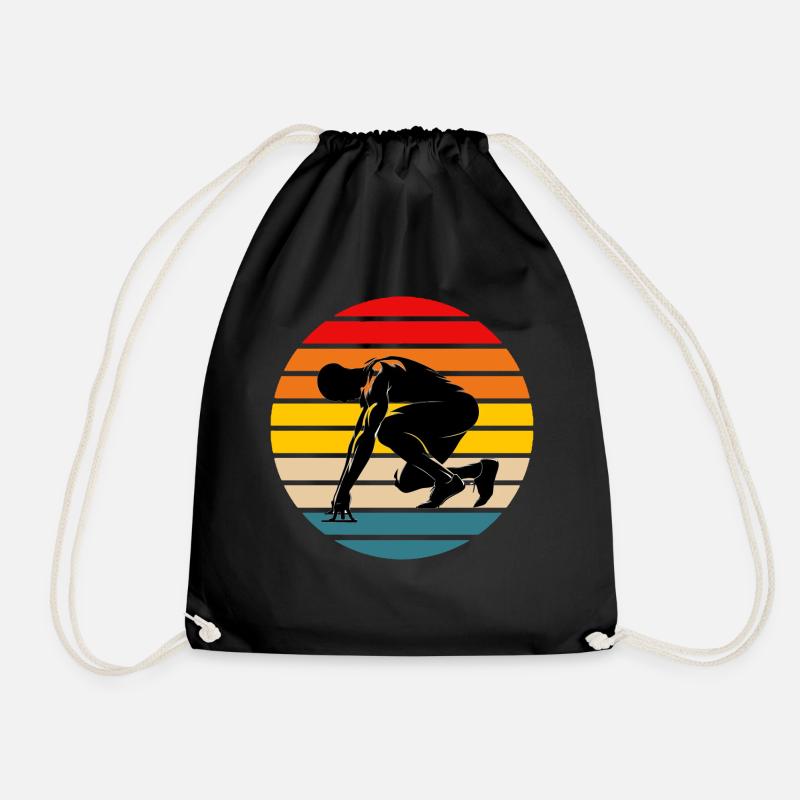 Sprinter Athlete - Drawstring Bag - black