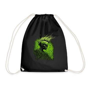 Horror Punk Zombie Mohawk - Turnbeutel - Schwarz - Vorne