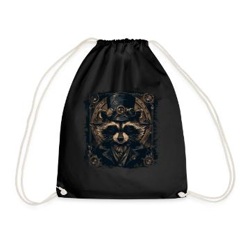 Cool Steampunk Raton laveur - Sac de sport léger - noir - Devant