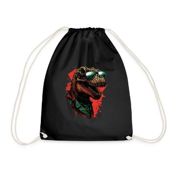Cooler T-Rex Dinosaurier - Turnbeutel - Schwarz - Vorne