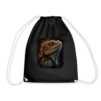 Bartagame Kleiner Drachen - Turnbeutel - Schwarz - Vorne