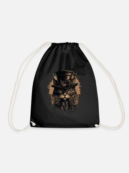 Chat Steampunk - Sac de sport léger - noir