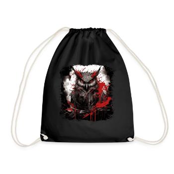 Gothic Owl - Drawstring Bag - black - Front