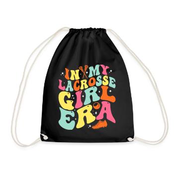 In My Lacrosse Girl Era Retro Spieltag Groovy - Turnbeutel - Schwarz - Vorne